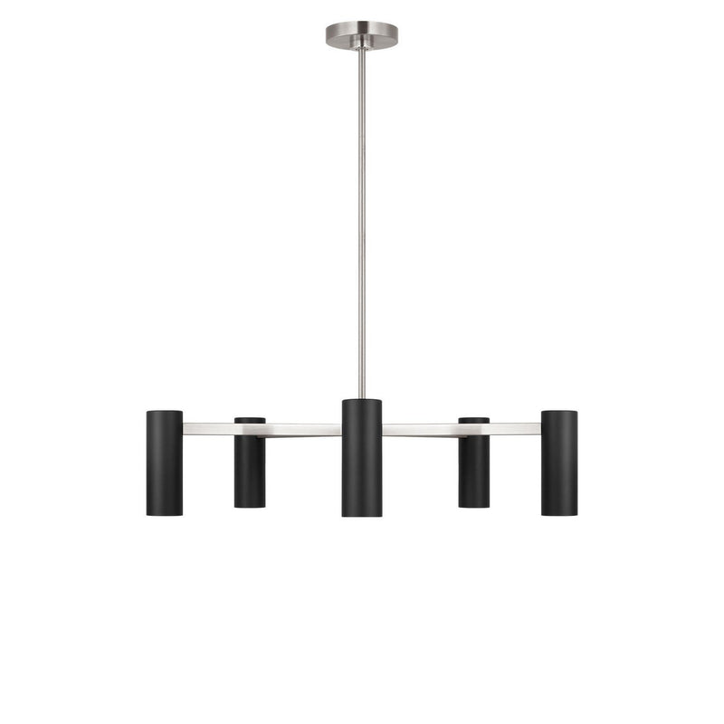 Zentro 5-Light Chandelier in Brushed Nickel