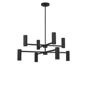 Zentro 8-Light Chandelier in Midnight Black