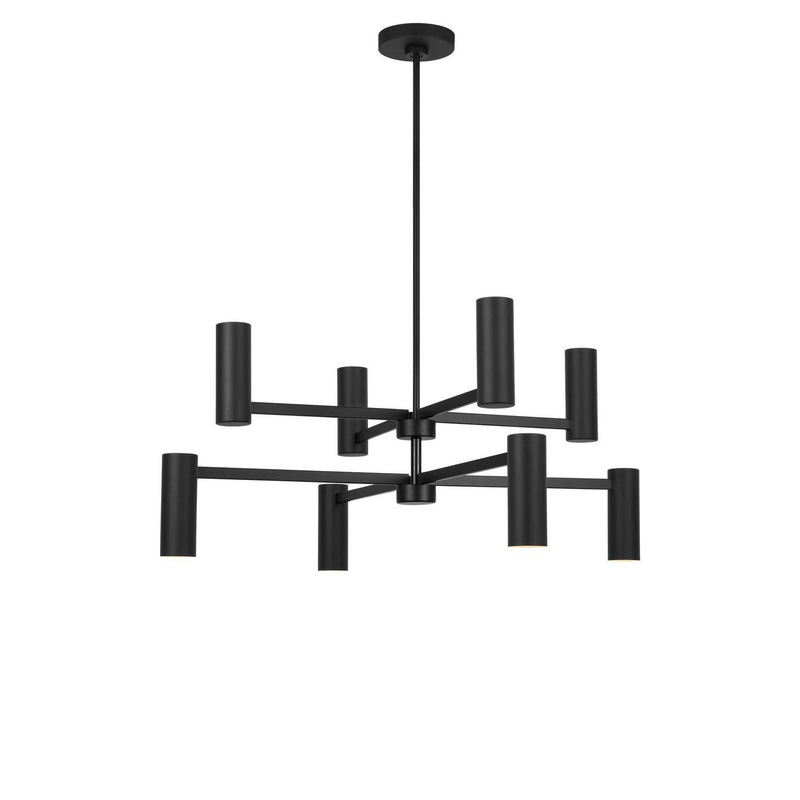 Zentro 8-Light Chandelier in Midnight Black