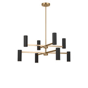 Zentro 8-Light Chandelier in Satin Brass