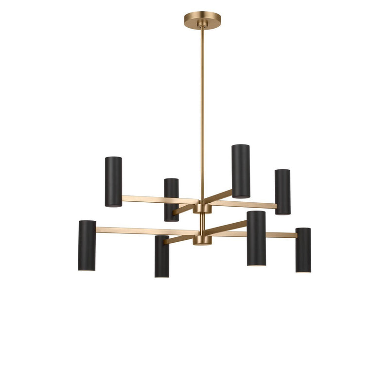 Zentro 8-Light Chandelier in Satin Brass