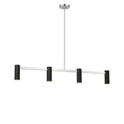 Zentro 4-Light Linear Chandelier in Brushed Nickel