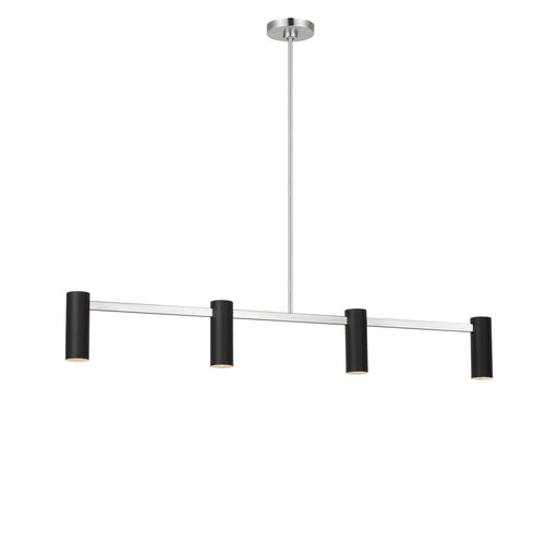 Zentro 4-Light Linear Chandelier in Brushed Nickel