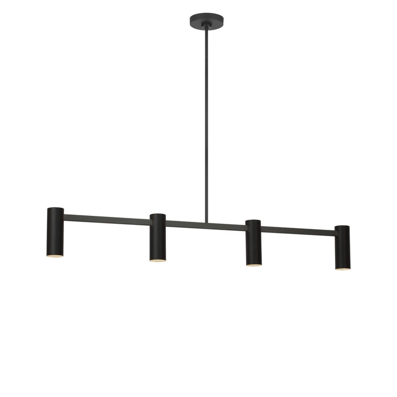Zentro 4-Light Linear Chandelier in Midnight Black