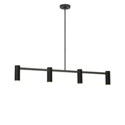 Zentro 4-Light Linear Chandelier in Midnight Black