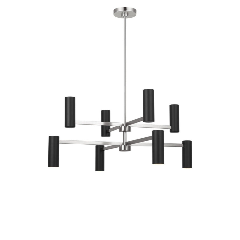 Zentro 8-Light Chandelier in Brushed Nickel