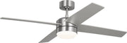 Loni 52" LED Ceiling Fan with Wall Control in Brushed Steel