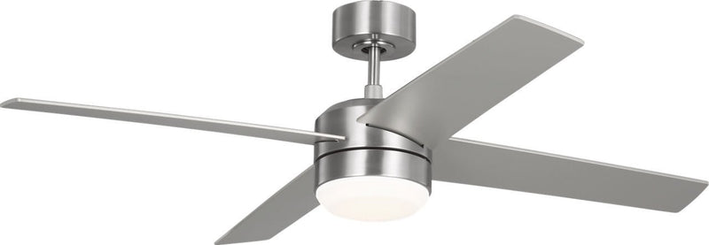 Loni 52" LED Ceiling Fan with Wall Control in Brushed Steel