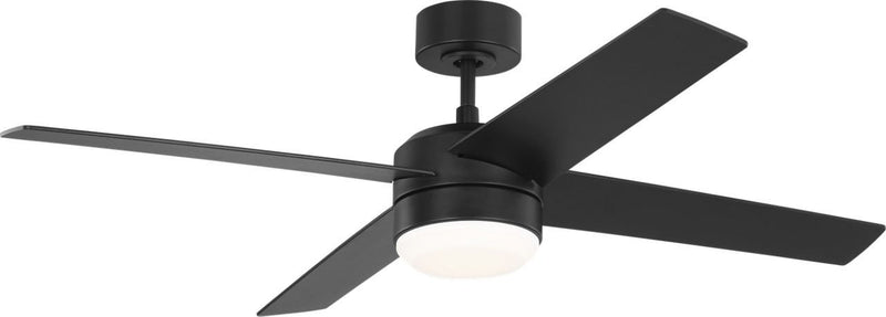 Loni 52" LED Ceiling Fan with Wall Control in Midnight Black