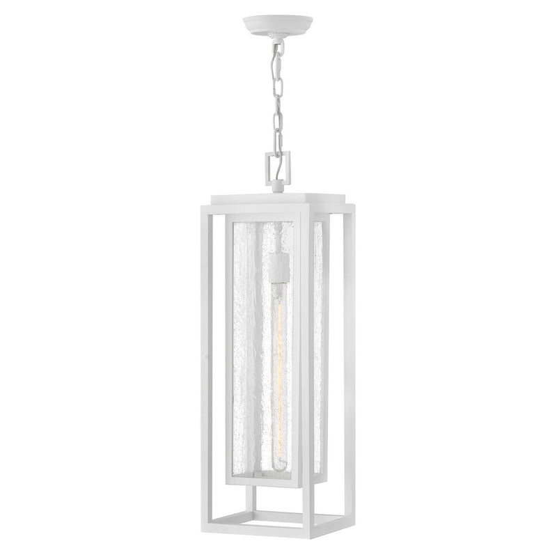 Republic Large Outdoor Hanging Lantern in Textured White