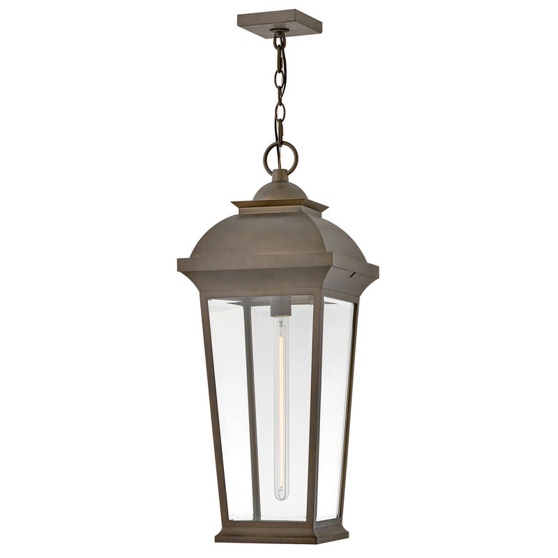 Hawthorne Outdoor Hanging Lantern in Blackened Brass