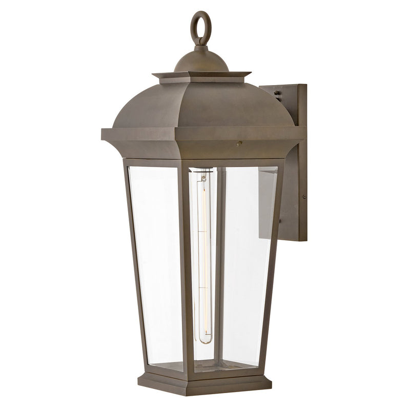 Hawthorne Grande Outdoor Wall Lantern in Blackened Brass