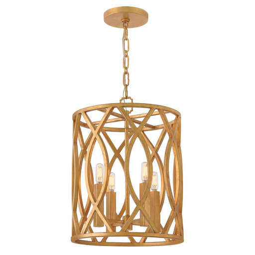 Leona 4-Light Pendant in Distressed Brass
