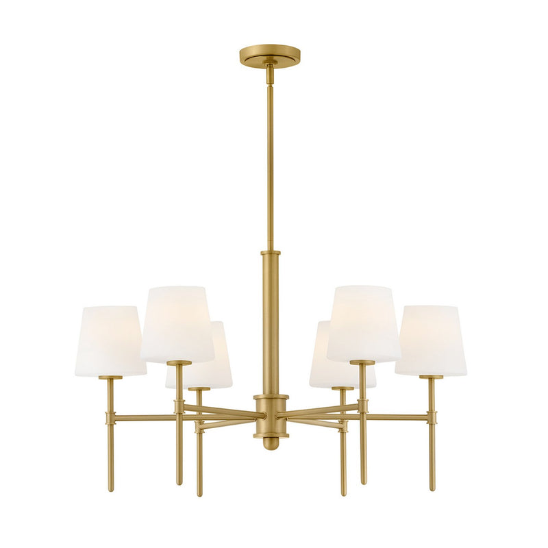 Saunders 6-Light Chandelier in Lacquered Brass