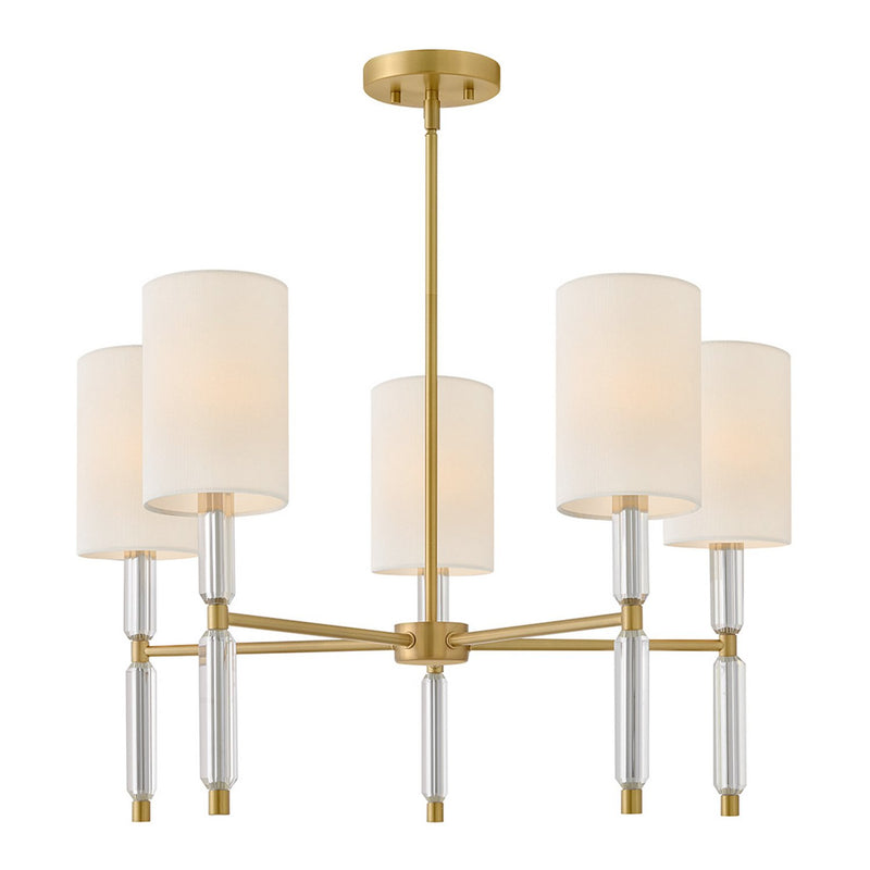 Anika 5-Light Chandelier in Lacquered Brass