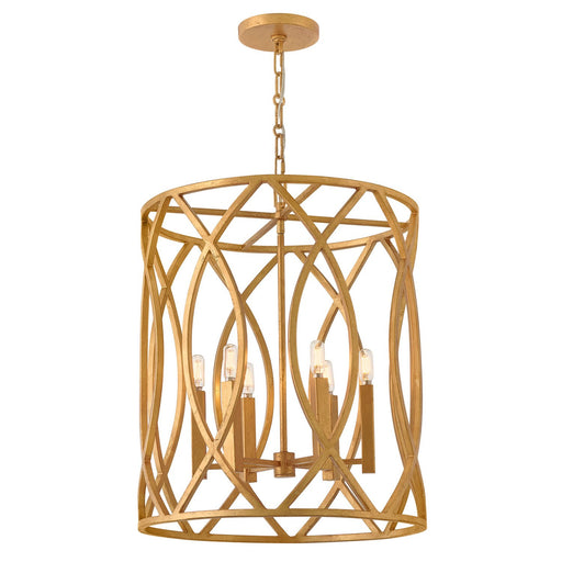 Leona 6-Light Pendant in Distressed Brass