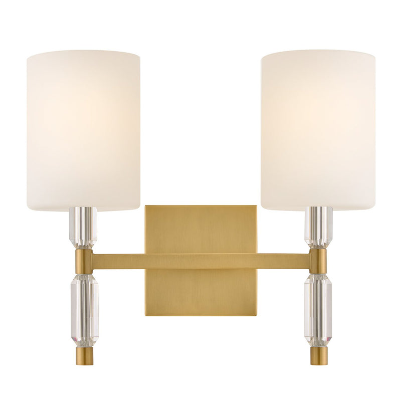 Anika 2-Light Bath Vanity Light in Lacquered Brass