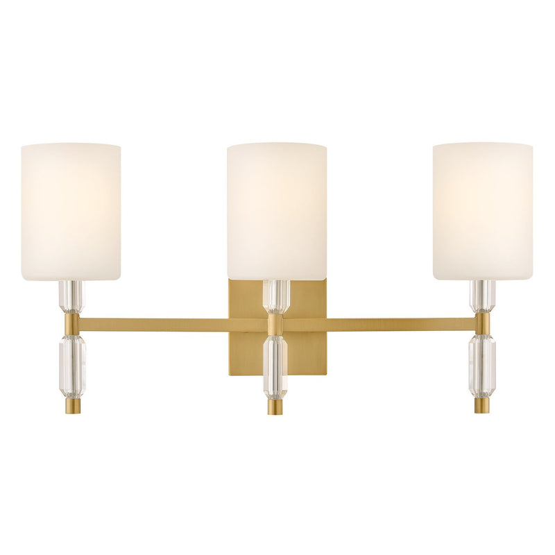 Anika 3-Light Bath Vanity Light in Lacquered Brass
