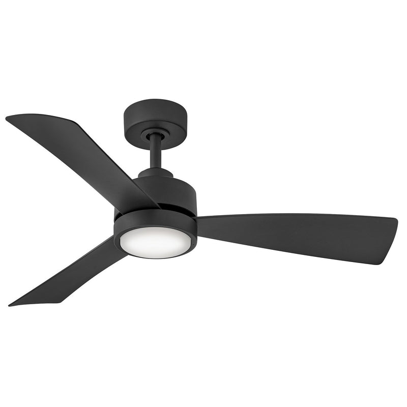 Iver 44" Outdoor Smart Ceiling Fan with Light in Matte Black