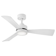 Iver 44" Outdoor Smart Ceiling Fan with Light in Matte White