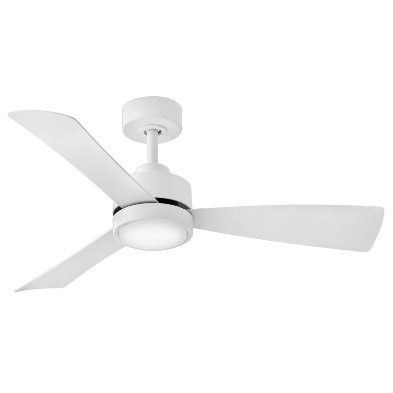 Iver 44" Outdoor Smart Ceiling Fan with Light in Matte White