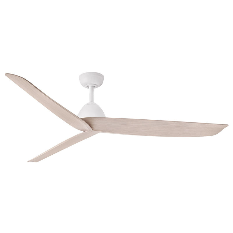 Liv 60" Outdoor Smart Ceiling Fan in Matte White / Bleached Ashwood