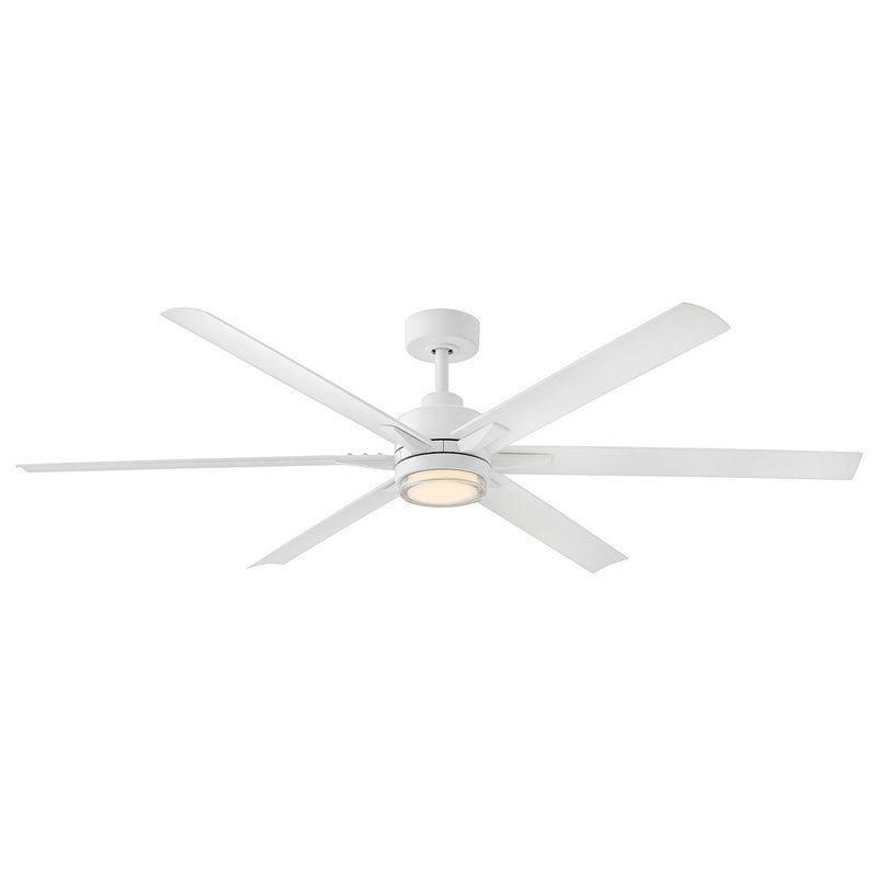 Valor 66" Outdoor Smart Ceiling Fan with Light in Matte White
