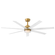 Current 56" Outdoor Smart Ceiling Fan with Light in Heritage Brass / Matte White