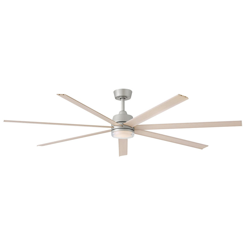 Current 72" Outdoor Smart Ceiling Fan with Light in Brushed Nickel / Bleached Ashwood