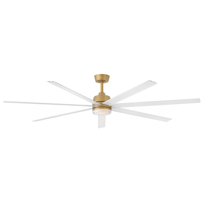 Current 72" Outdoor Smart Ceiling Fan with Light in Heritage Brass / Matte White