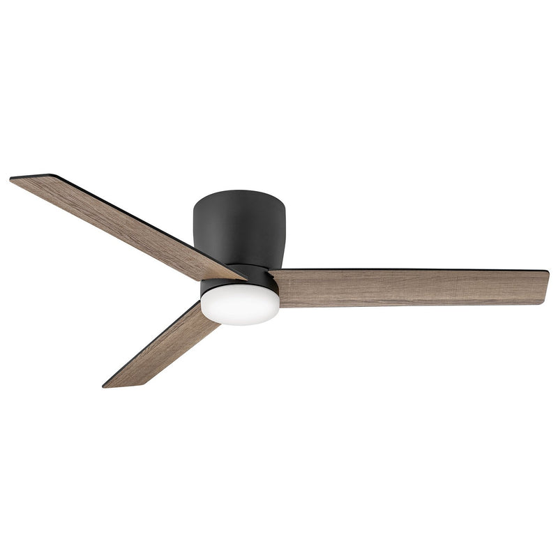 Ari 52" Outdoor Ceiling Fan with Light in Matte Black / Matte Black/driftwood