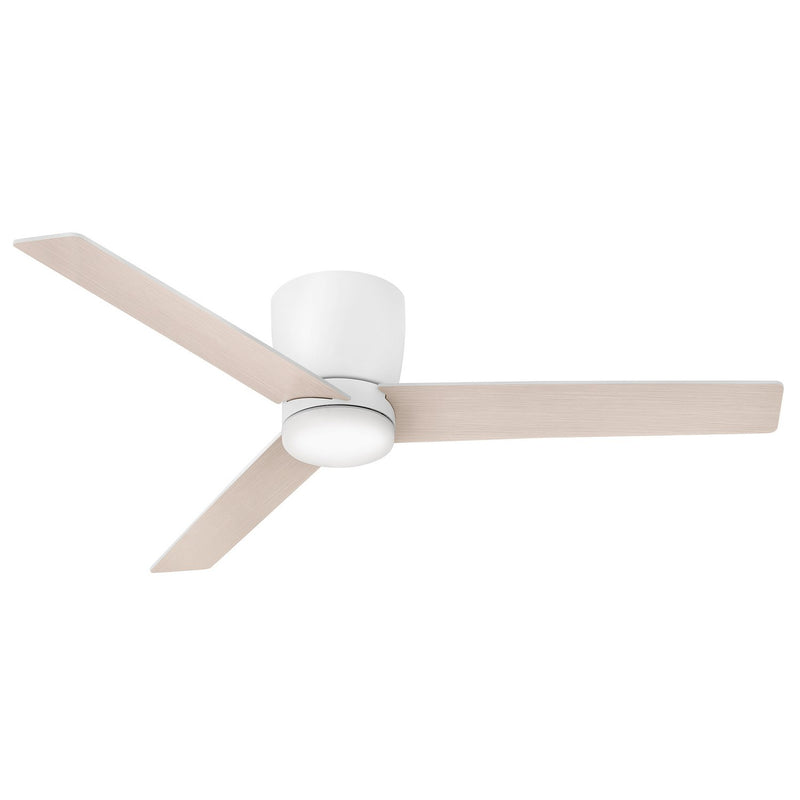Ari 52" Outdoor Ceiling Fan with Light in Matte White / Matte White/bleached Ashwood