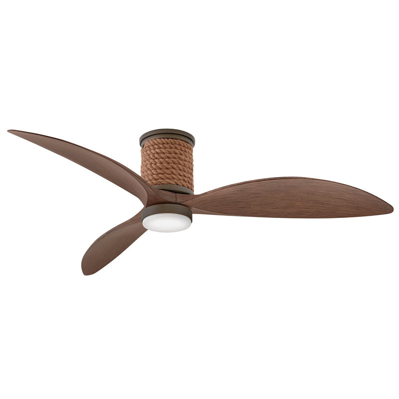 Marin Flush 60" Outdoor Smart Ceiling Fan with Light in Metallic Matte Bronze / Walnut