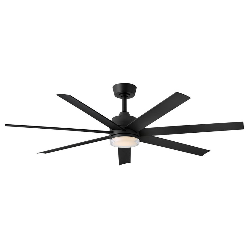 Current 56" Outdoor Smart Ceiling Fan with Light in Matte Black