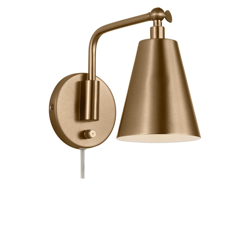 Drae Swing Arm Wall Lamp in Satin Brass