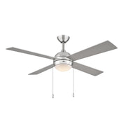 Quadd 52" Ceiling Fan with Light in Brushed Nickel