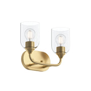 Ilia 2-Light Bath Vanity Light in Brushed Gold