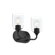 Ilia 2-Light Bath Vanity Light in Matte Black