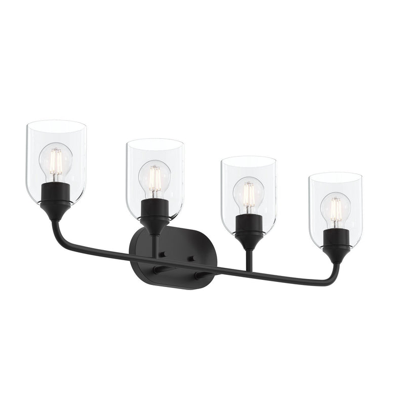 Ilia 4-Light Bath Vanity Light in Matte Black