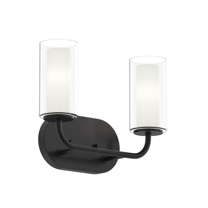 Mack 2-Light Bath Vanity Light in Matte Black