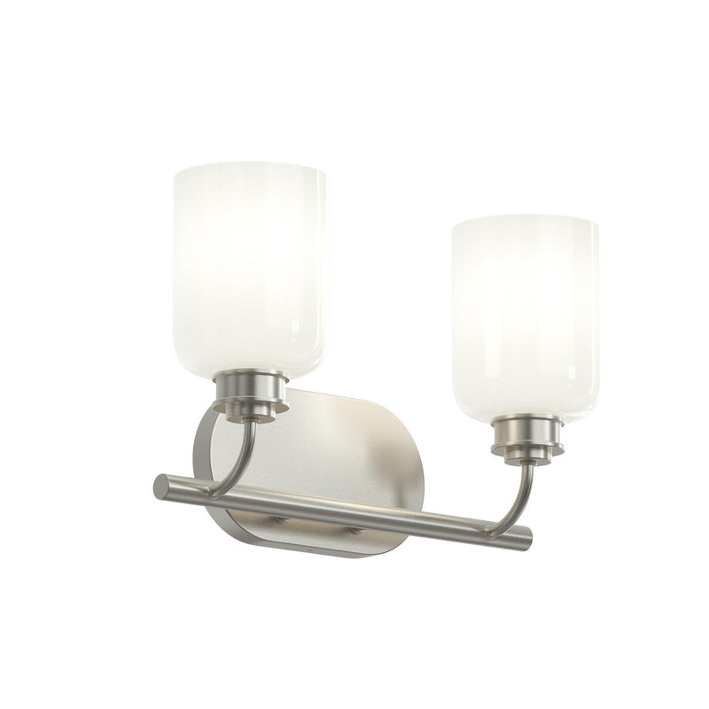 Reines 2-Light Opal Glass Bath Vanity Light in Brushed Nickel