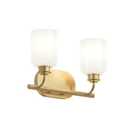 Reines 2-Light Opal Glass Bath Vanity Light in Brushed Gold