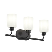 Reines 3-Light Opal Glass Bath Vanity Light in Matte Black