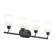 Reines 4-Light Opal Glass Bath Vanity Light in Matte Black