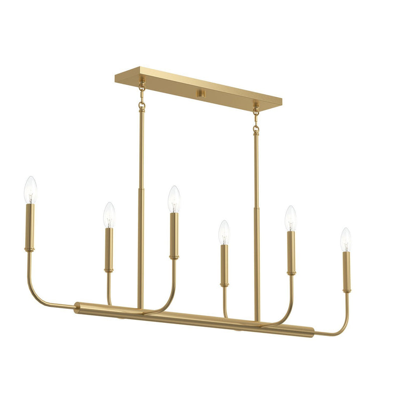 Reines 6-Light Linear Chandelier in Brushed Gold
