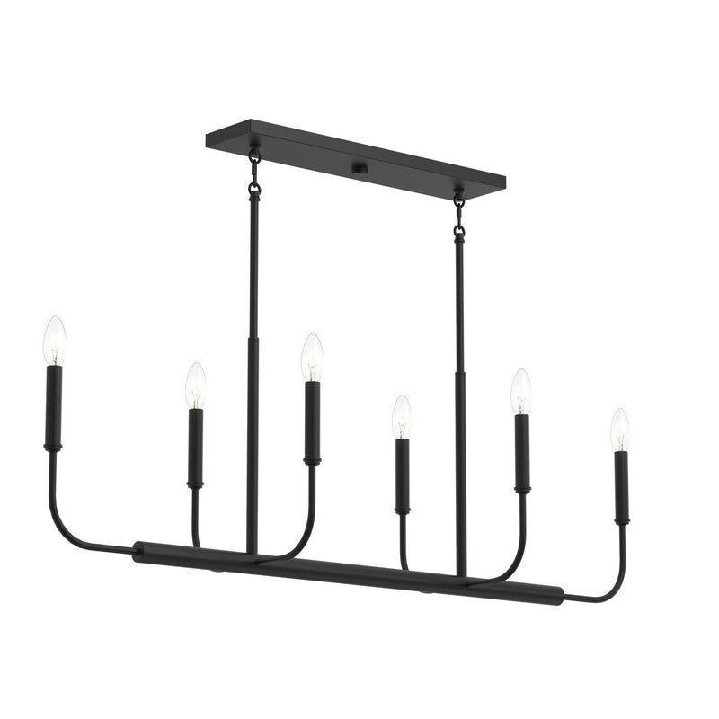 Reines 6-Light Linear Chandelier in Matte Black