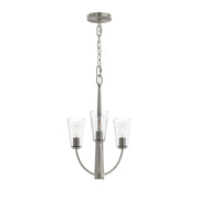 Jheni 3-Light Clear Glass Chandelier in Brushed Nickel