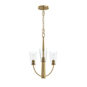 Jheni 3-Light Clear Glass Chandelier in Brushed Gold