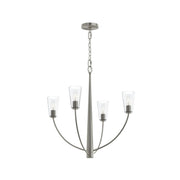 Jheni 4-Light Clear Glass Chandelier in Brushed Nickel