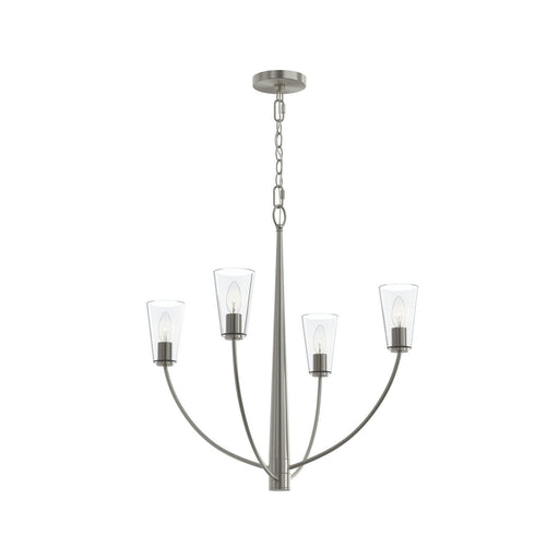 Jheni 4-Light Clear Glass Chandelier in Brushed Nickel